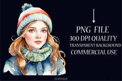 Christmas Winter Girl Clipart Bundle - CraftNest - Digital Crafting and Art