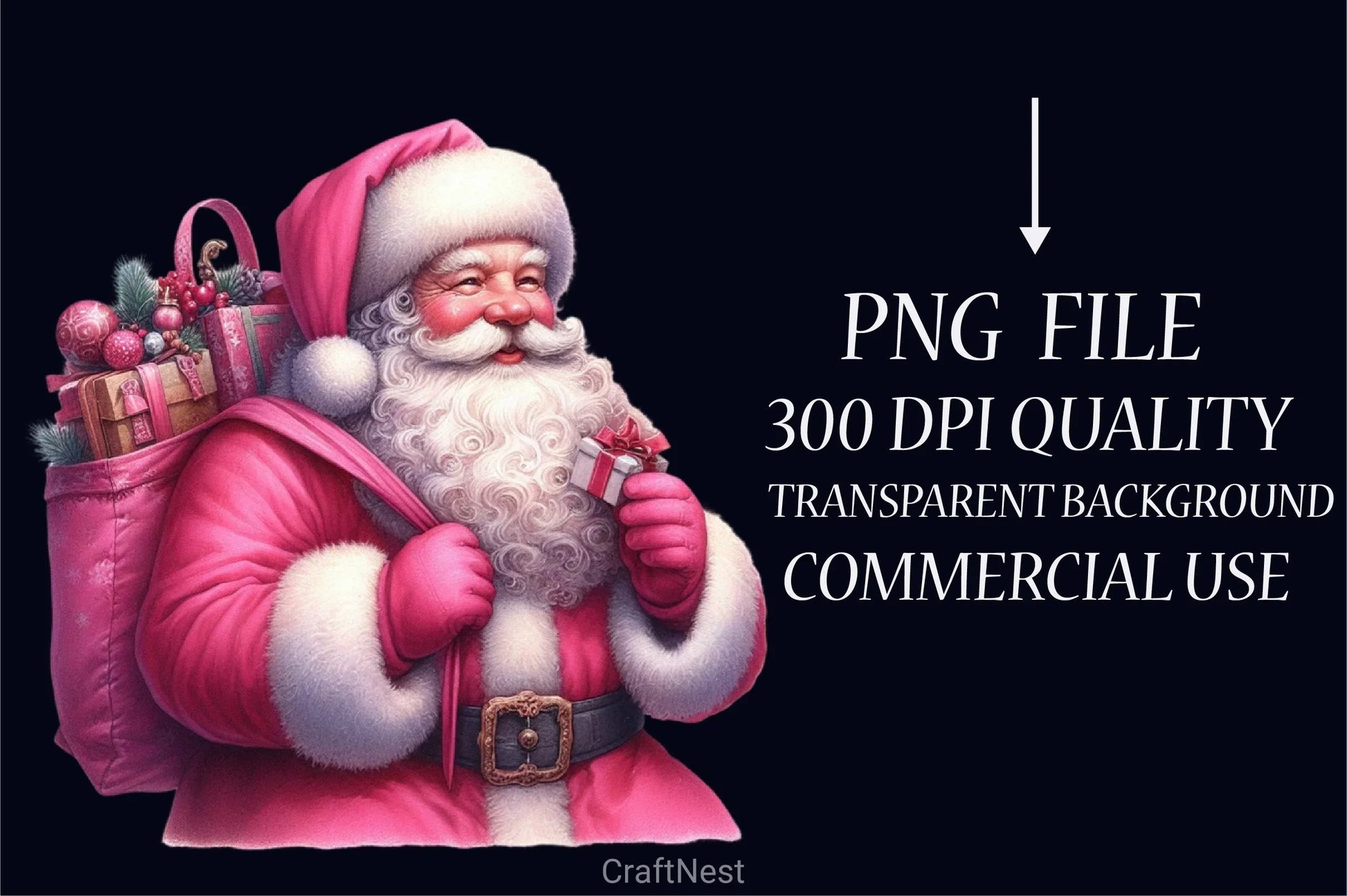 Retro Pink Christmas Clipart Bundle 12 - CraftNest - Digital Crafting and Art