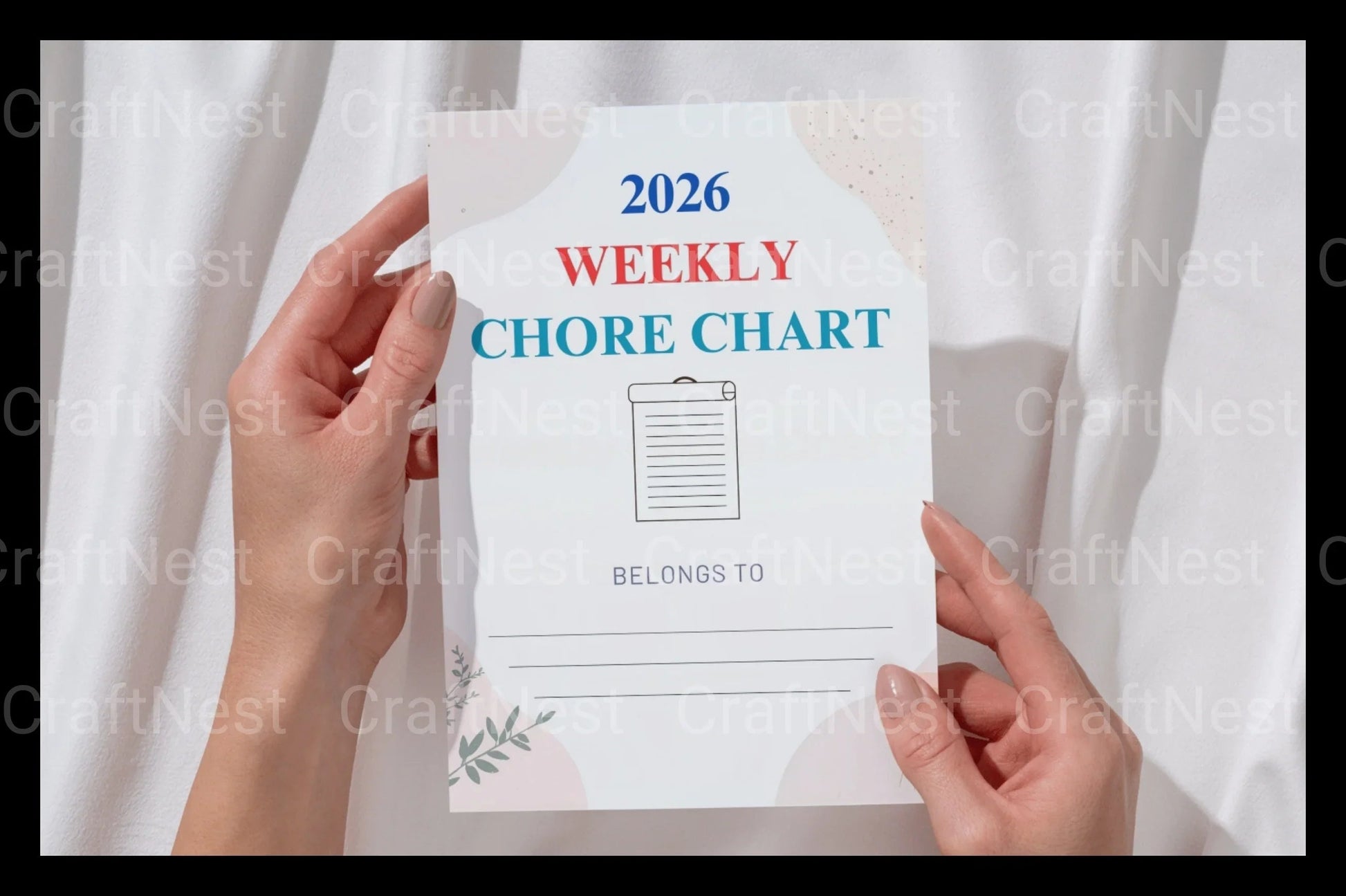 Weekly Chore Chart Template - CraftNest - Digital Crafting and Art