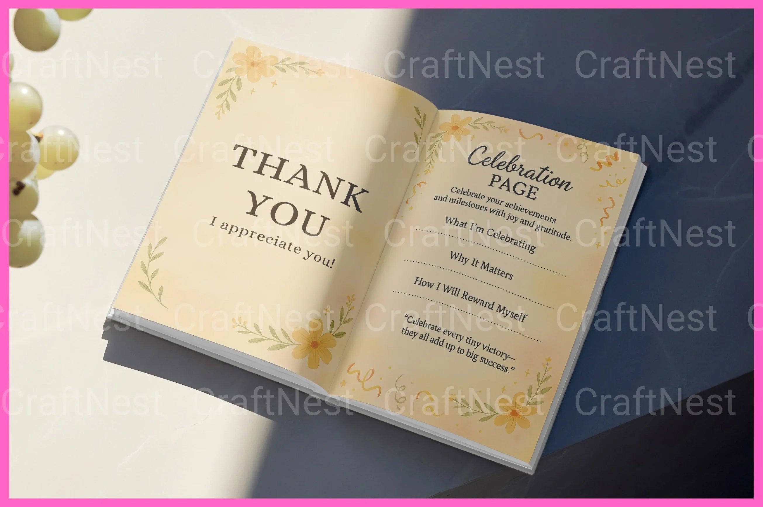 Gratitude Growth Workbook for Personal Development - CraftNest - Digital Crafting and Art