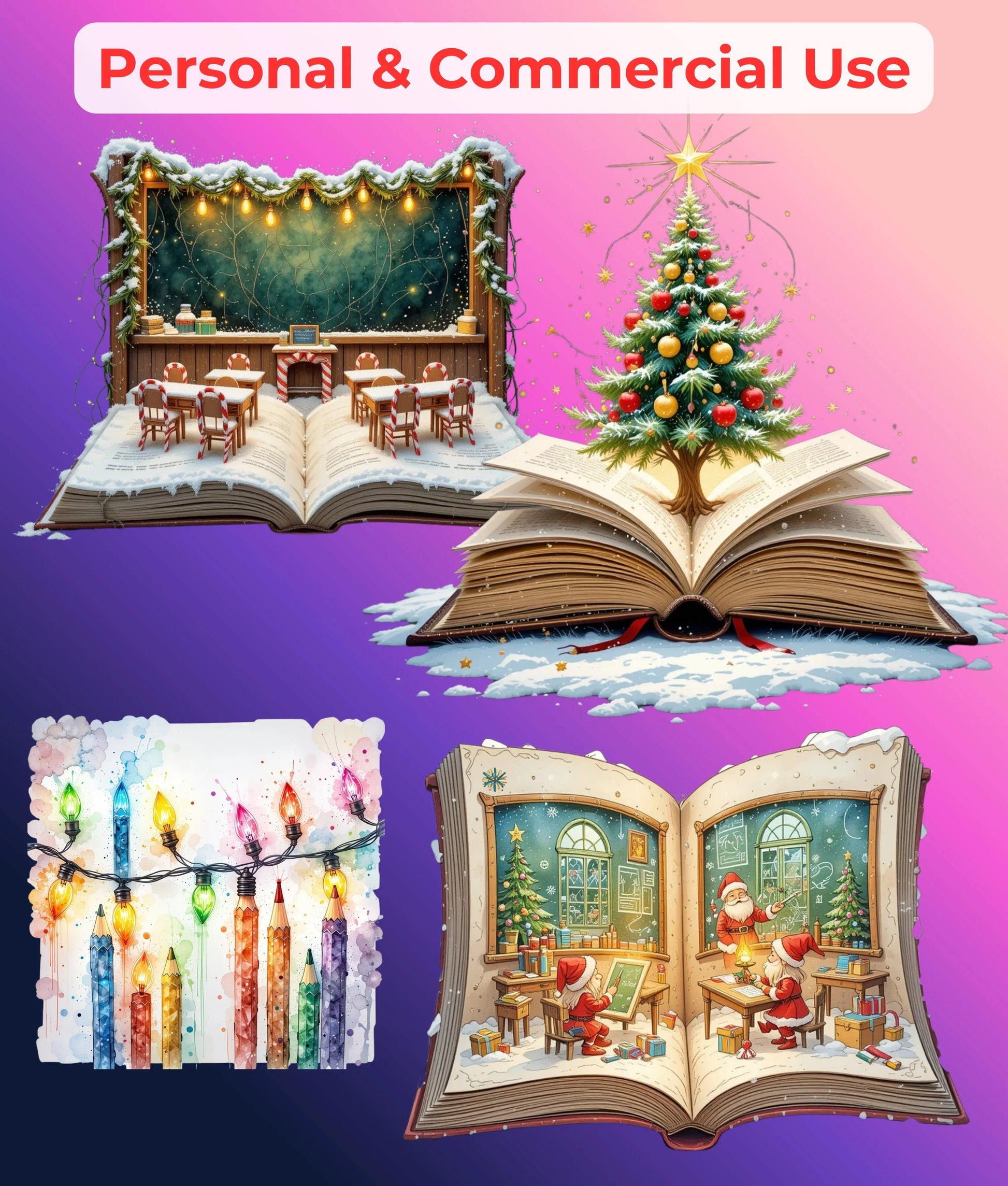 Teacher Christmas Clipart Bundle - CraftNest - Digital Crafting and Art