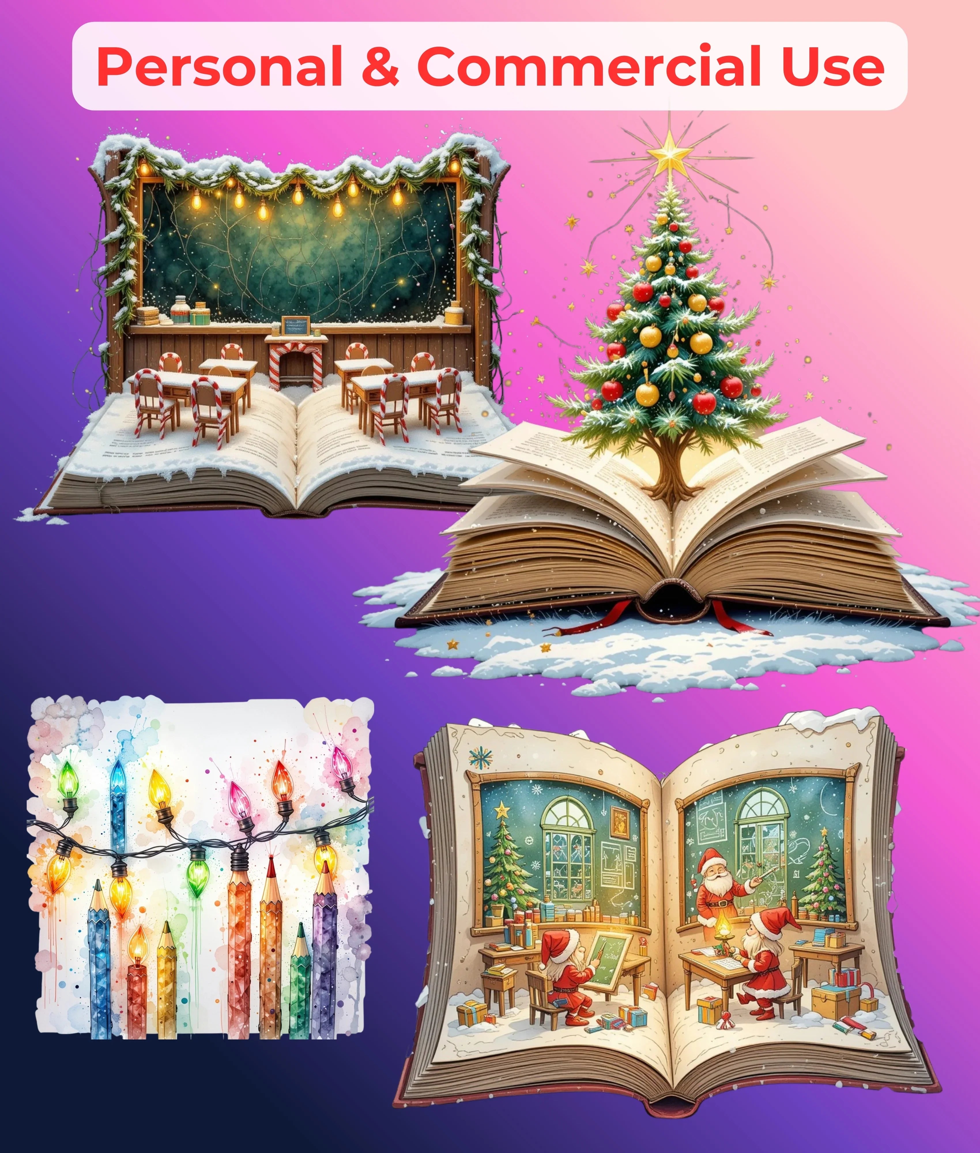 Teacher Christmas Clipart Bundle - CraftNest - Digital Crafting and Art