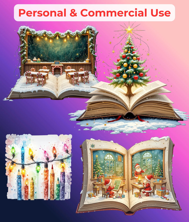 Teacher Christmas Clipart Bundle - CraftNest - Digital Crafting and Art