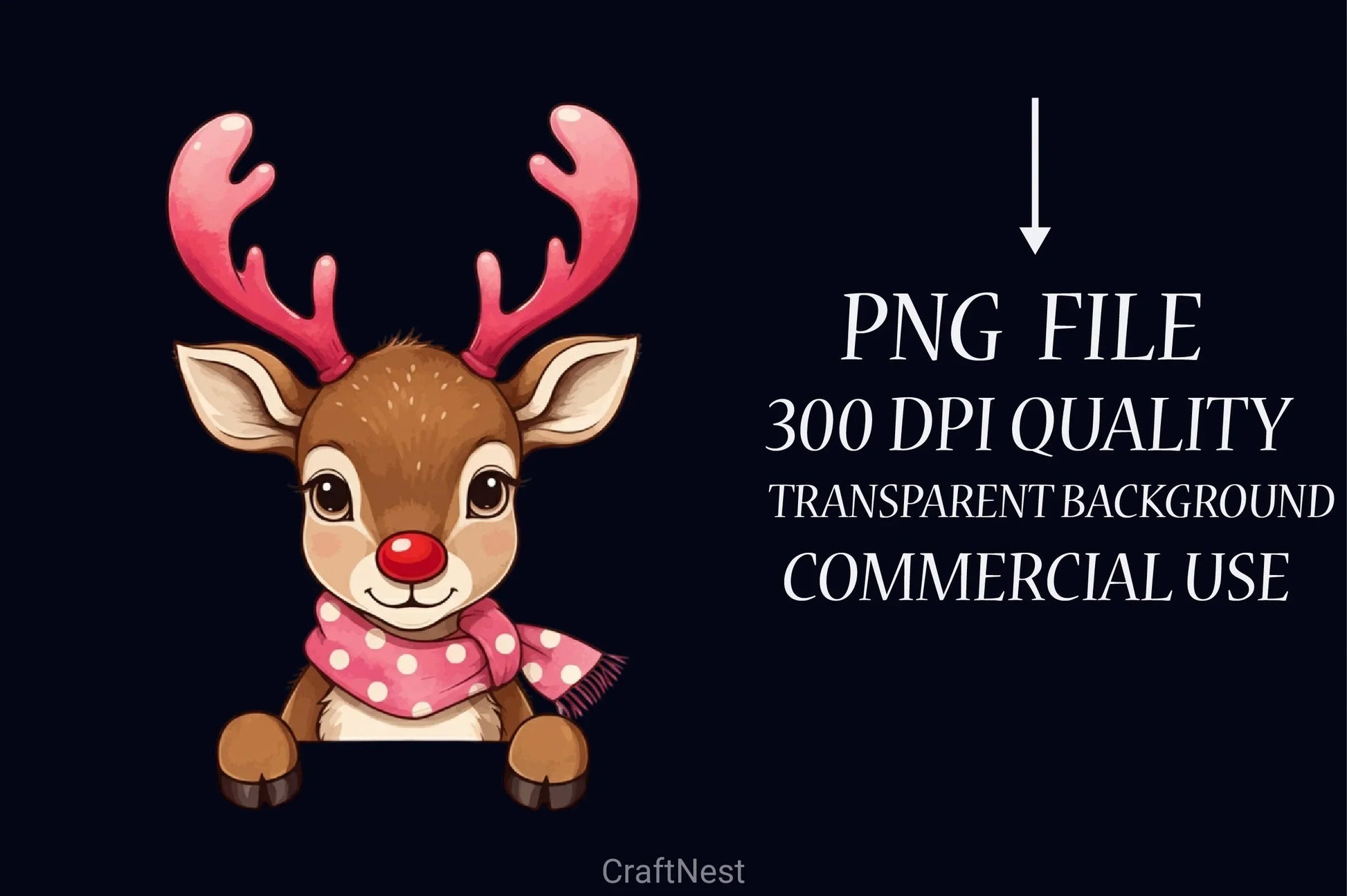 Peeking Reindeer Clipart Bundle - CraftNest - Digital Crafting and Art