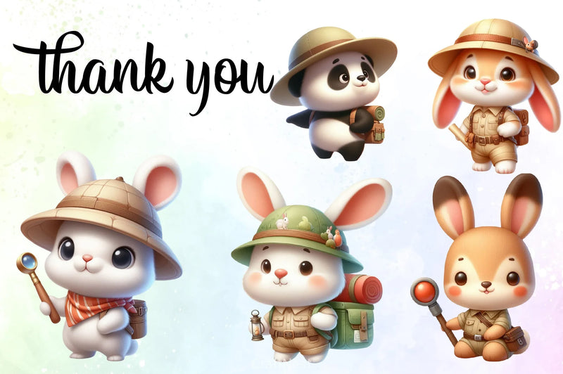 Baby Safari Animals Clipart Bundle - CraftNest - Digital Crafting and Art