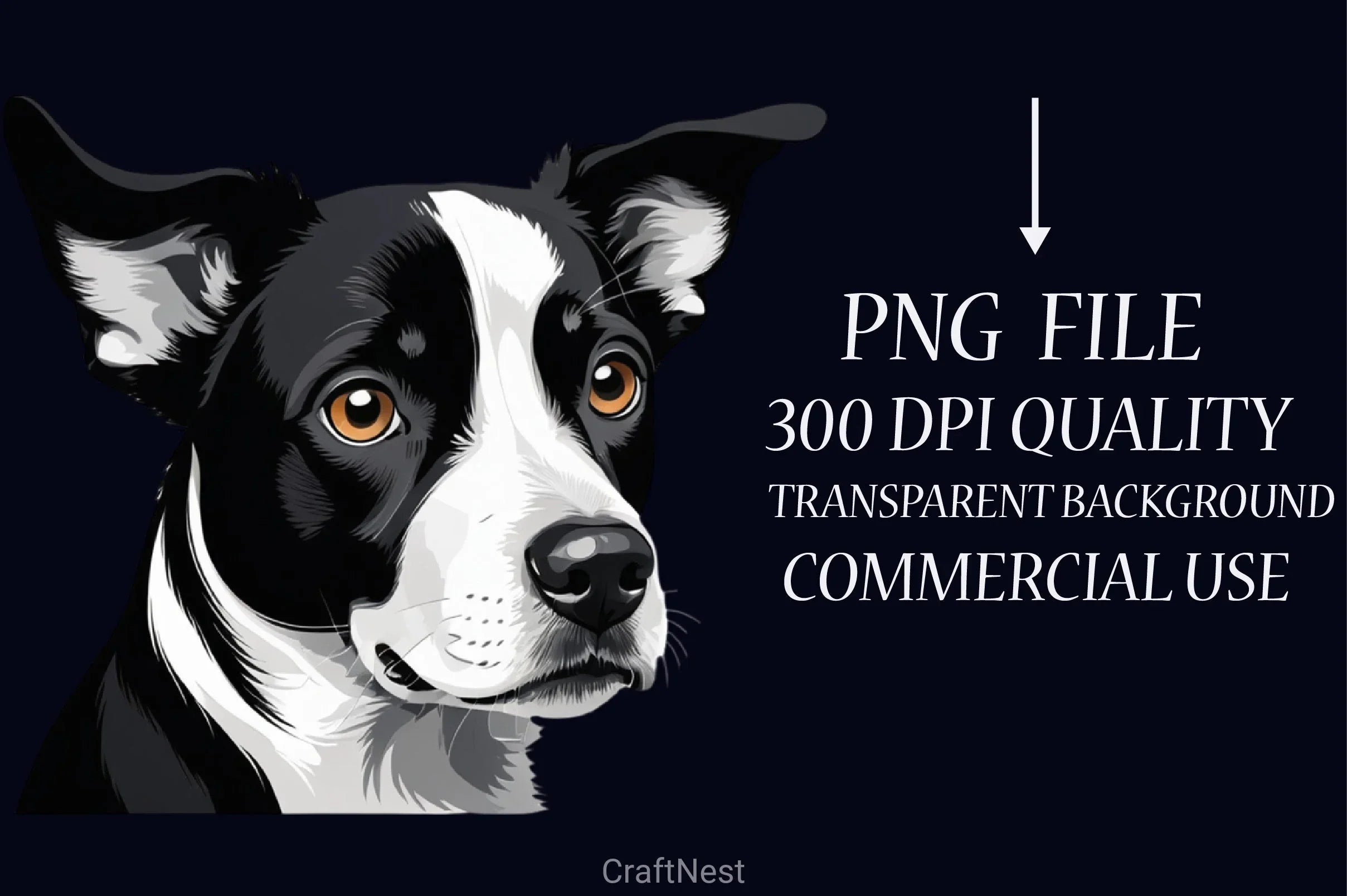 Cute Black & White Dog Clipart Bundle - CraftNest - Digital Crafting and Art
