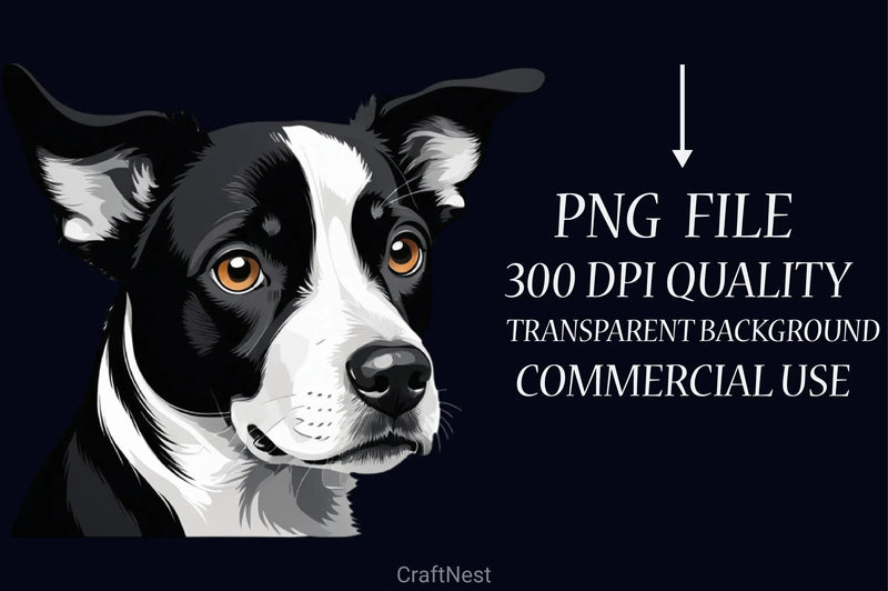 Cute Black & White Dog Clipart Bundle - CraftNest - Digital Crafting and Art