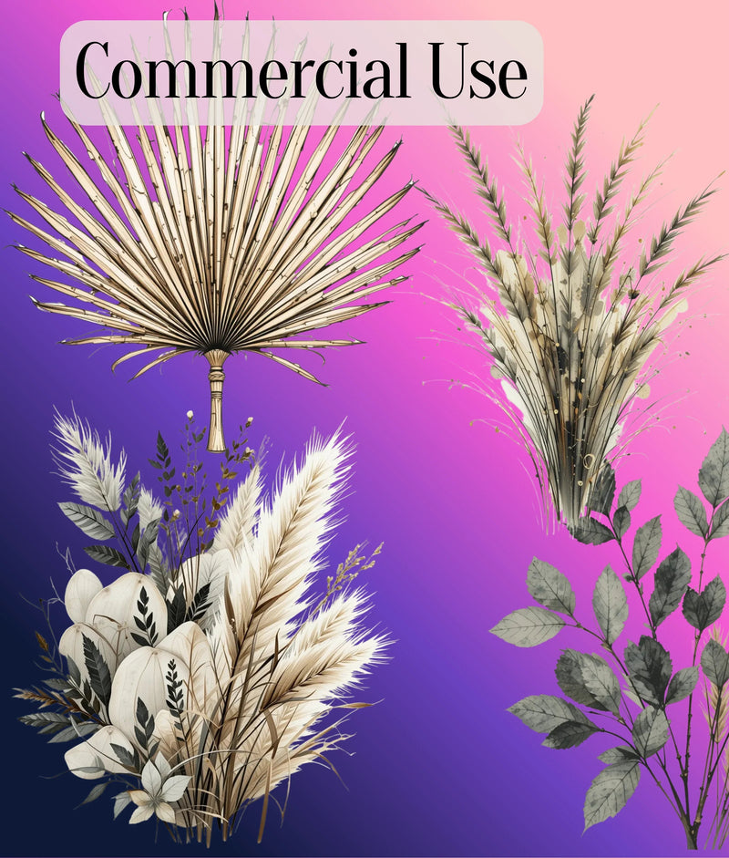 Japandi Botanical Clipart Bundle - CraftNest - Digital Crafting and Art