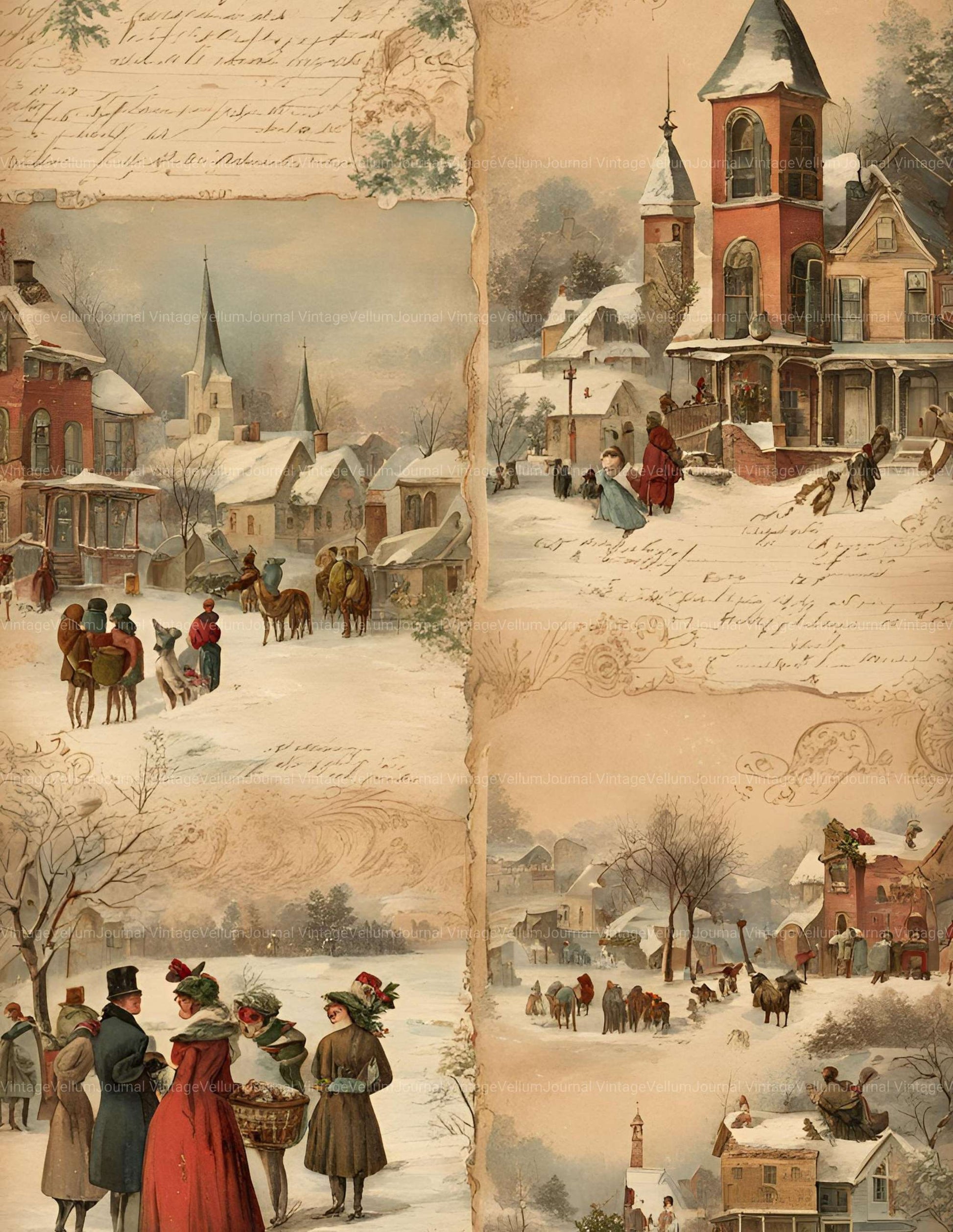Victorian Christmas Junk Journal Pages - CraftNest - Digital Crafting and Art