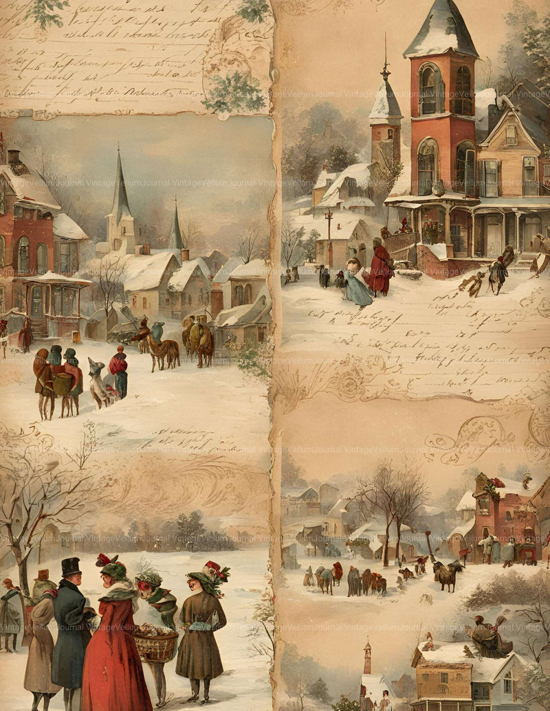 Victorian Christmas Junk Journal Pages - CraftNest - Digital Crafting and Art