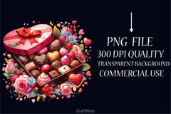 Valentine Chocolates Clipart Bundle - CraftNest - Digital Crafting and Art