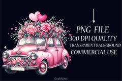 Valentine's Day Car Clipart Bundle - CraftNest - Digital Crafting and Art