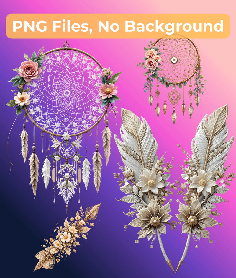 Premium Boho Lace Floral Clipart Bundle - CraftNest - Digital Crafting and Art