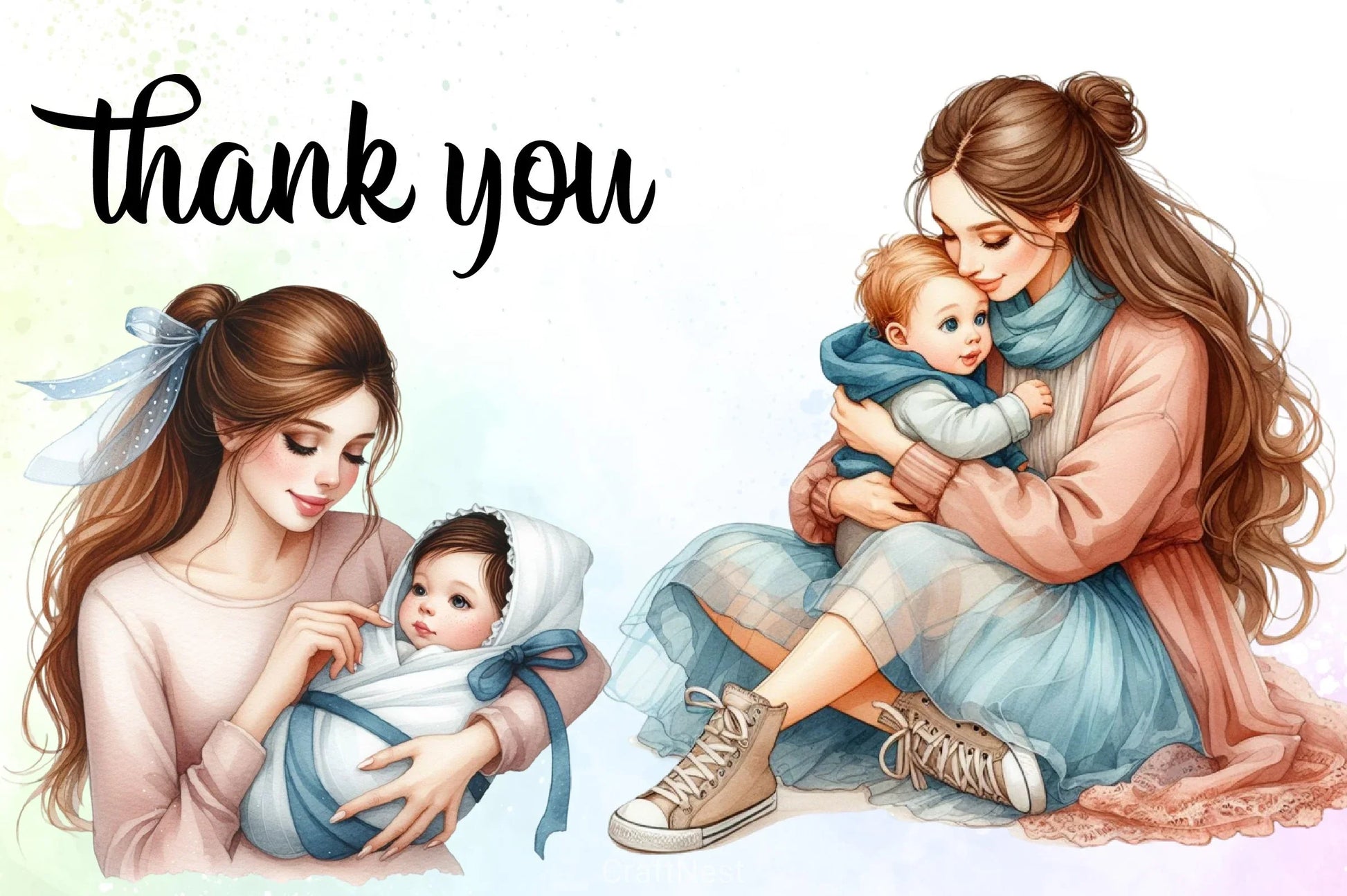 Mom & Baby Clipart Bundle 3 - CraftNest - Digital Crafting and Art