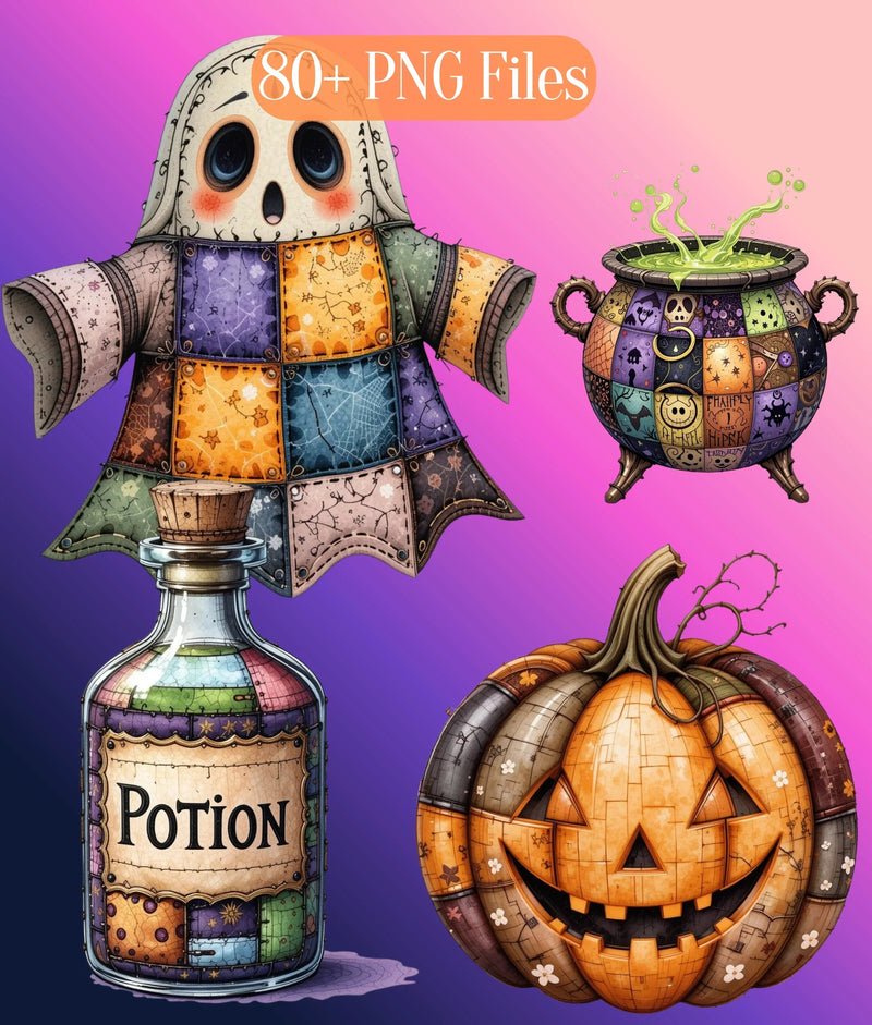 Halloween Patchwork Clipart Bundle - CraftNest - Digital Crafting and Art