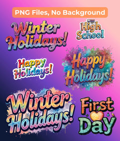 Retro Back to School Clipart Bundle - CraftNest - Digital Crafting and Art