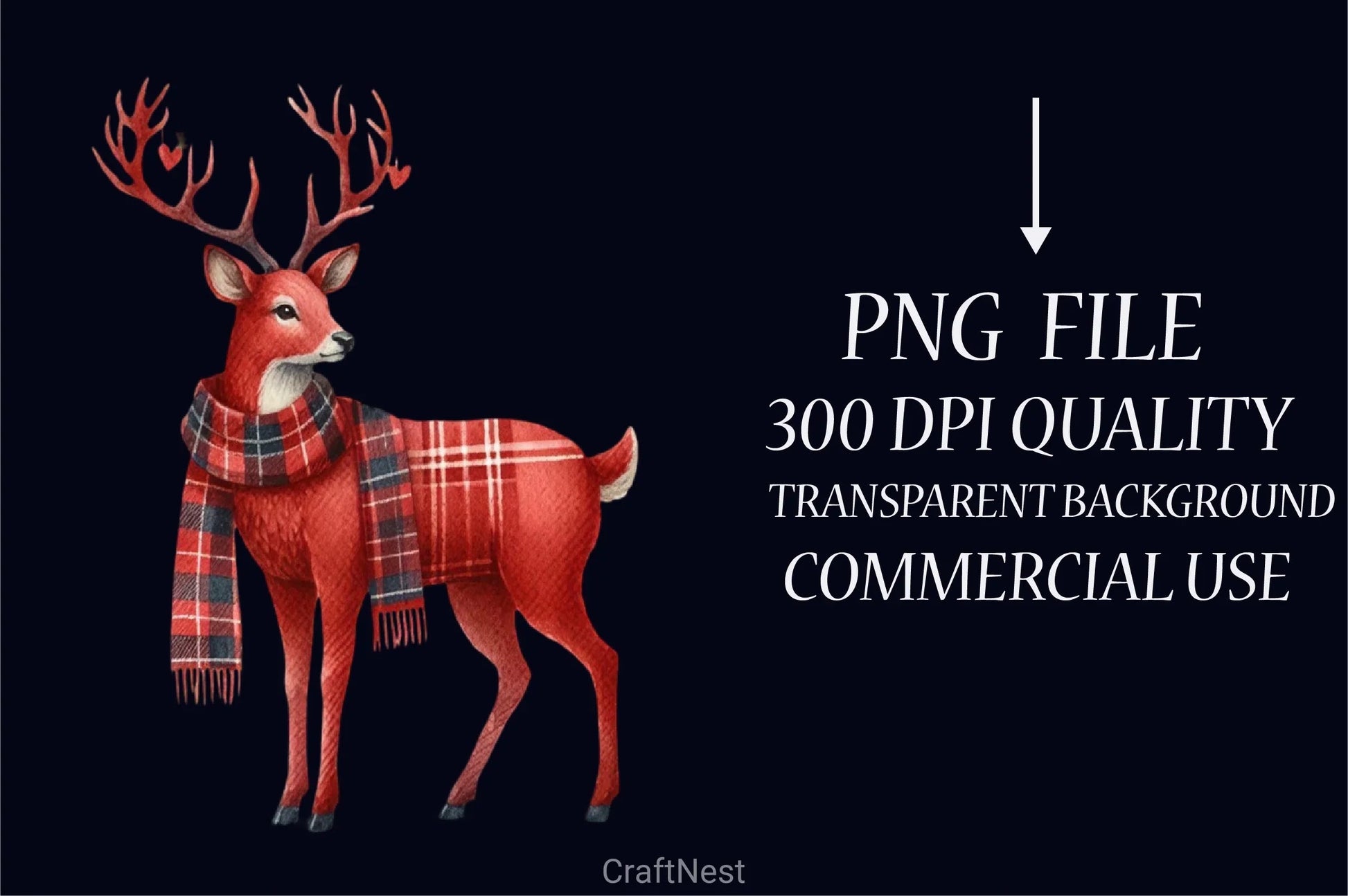 Deer Buffalo Plaid Clipart Bundle - CraftNest - Digital Crafting and Art