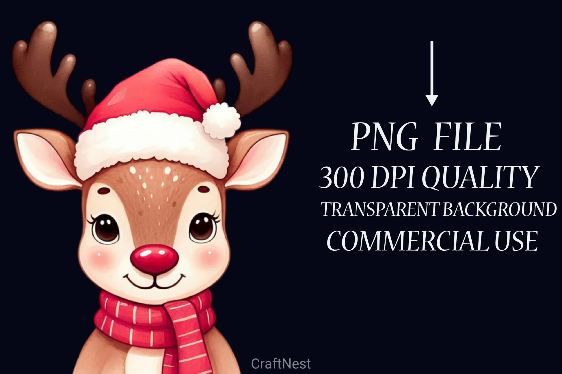 Reindeer Christmas Clipart Bundle - CraftNest - Digital Crafting and Art