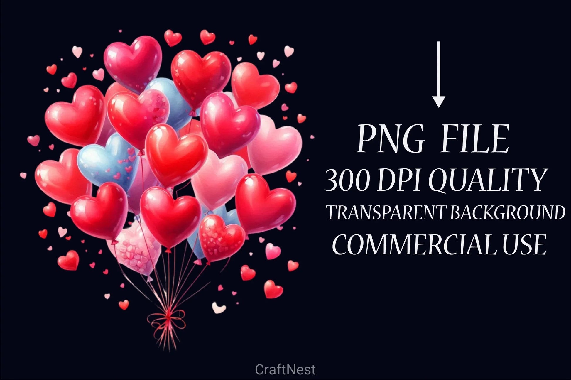 Valentine's Day Balloon Clipart Bundle - CraftNest - Digital Crafting and Art