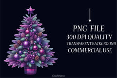 Purple Plaid Christmas Clipart Bundle - CraftNest - Digital Crafting and Art