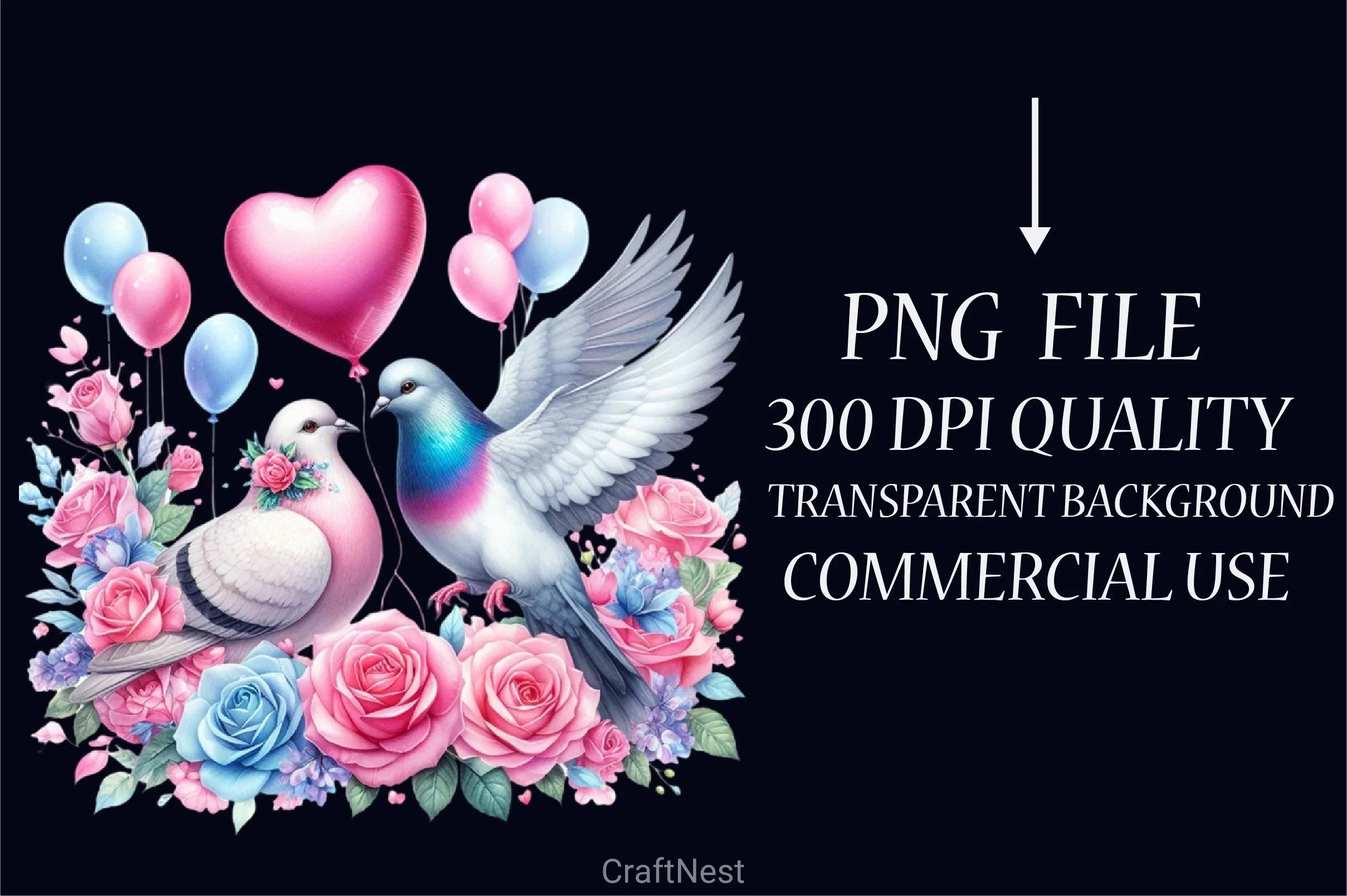 Valentine Doves Clipart Bundle - CraftNest - Digital Crafting and Art