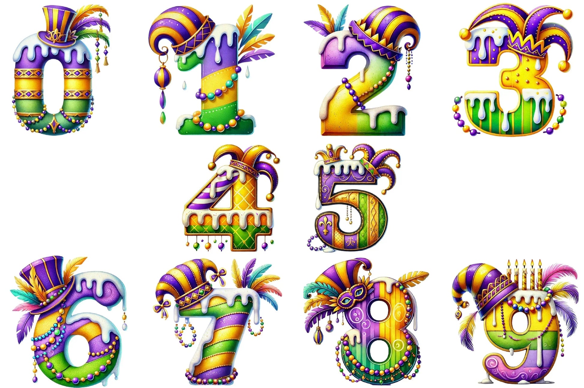 Mardi Gras Alphabet Clipart Bundle - CraftNest - Digital Crafting and Art
