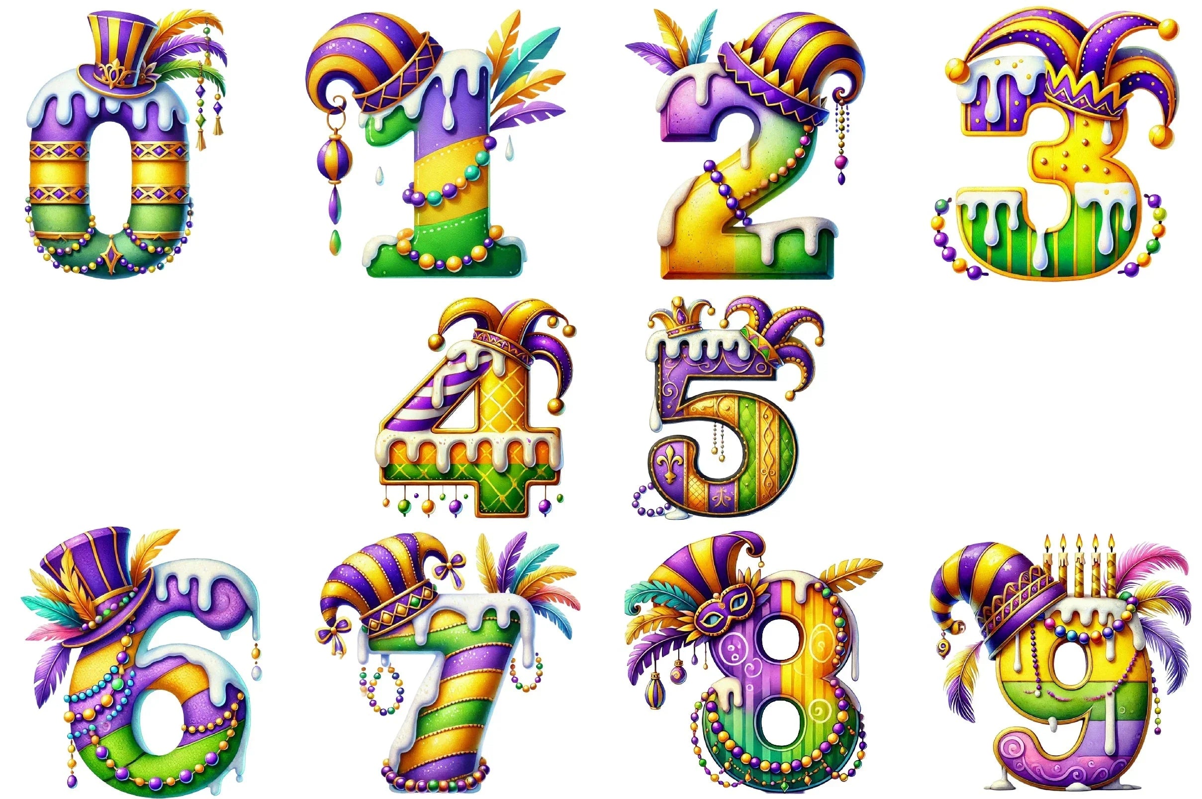 Mardi Gras Alphabet Clipart Bundle - CraftNest - Digital Crafting and Art
