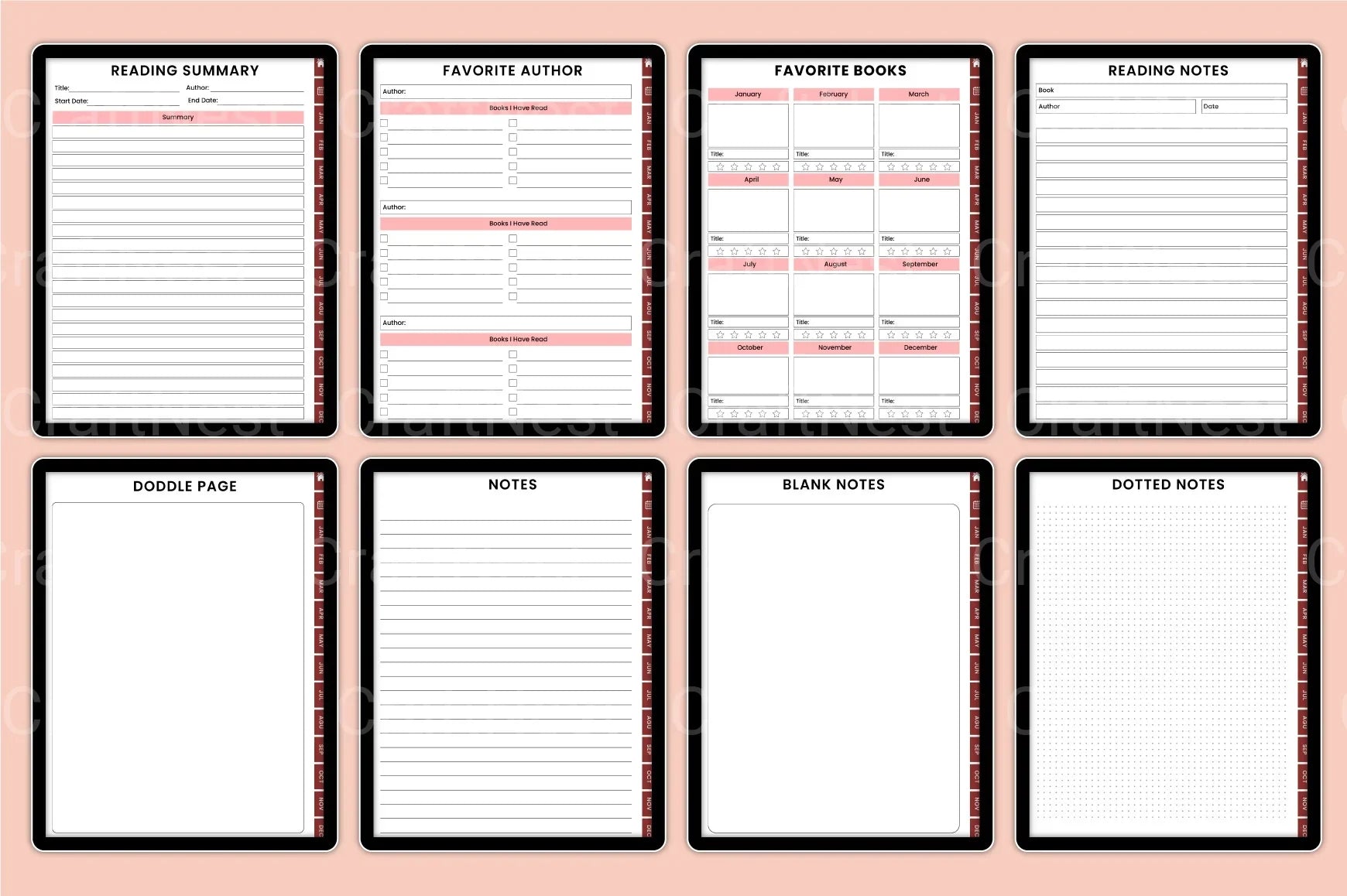 Reading Book Tracker Tool - CraftNest - Digital Crafting and Art