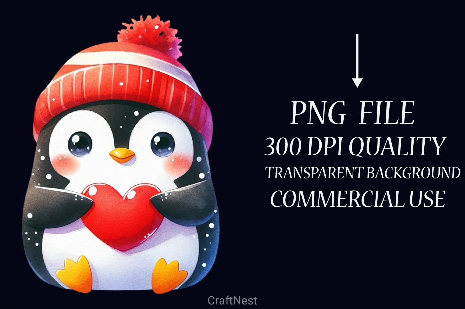 Valentine Penguin Clipart Bundle - CraftNest - Digital Crafting and Art