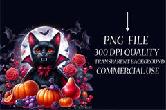 Halloween Vampire Cat Clipart Bundle - CraftNest - Digital Crafting and Art