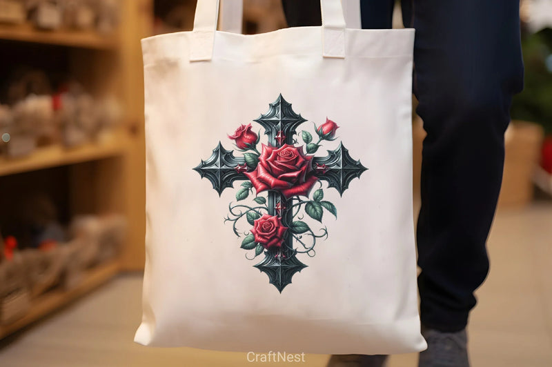 Gothic Cross & Rose Clipart Bundle - CraftNest - Digital Crafting and Art