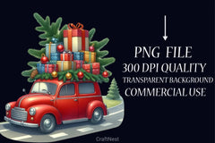 Christmas Cars Clipart Bundle - CraftNest - Digital Crafting and Art