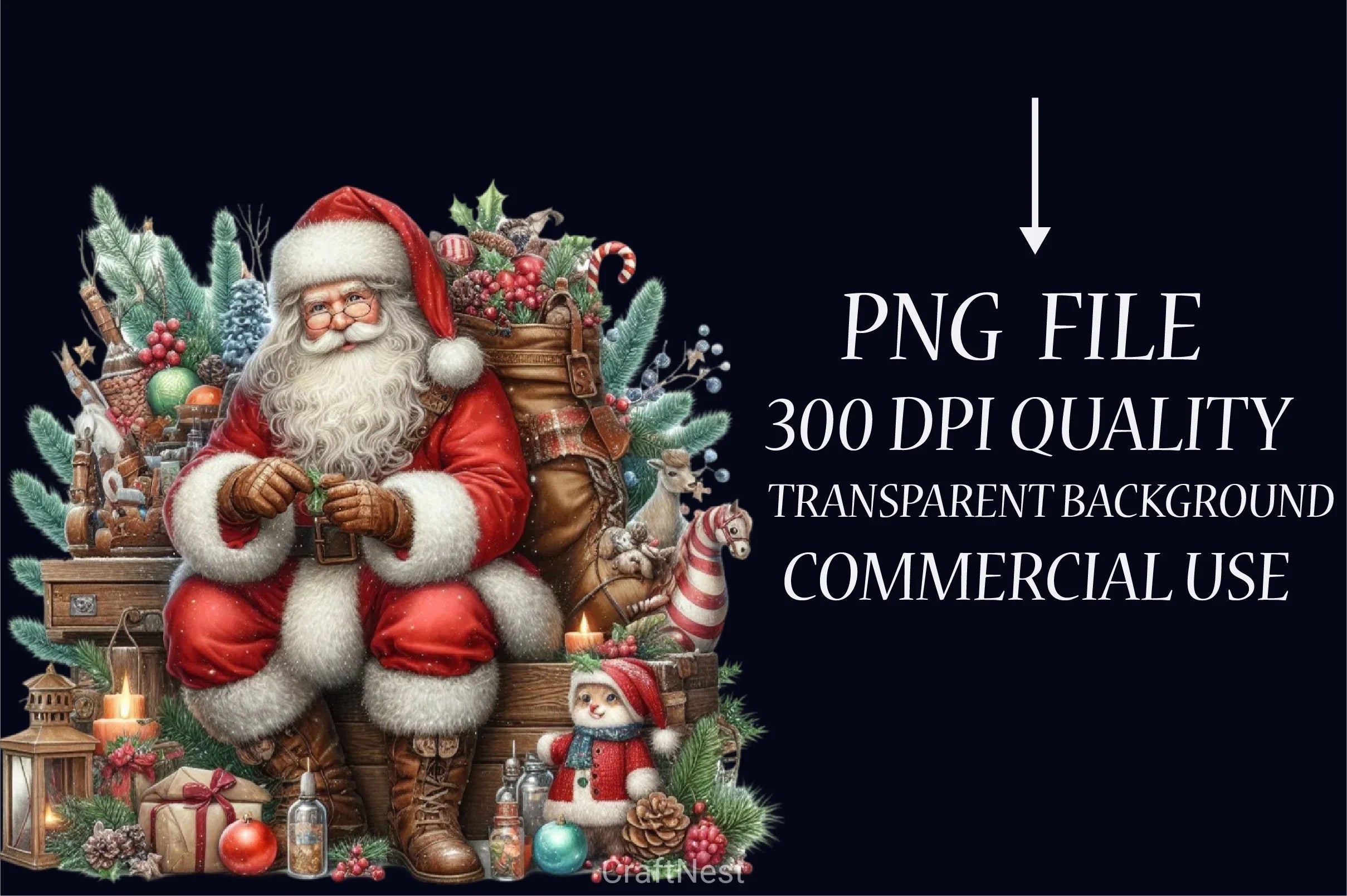 Rustic Christmas Clipart Bundle - CraftNest - Digital Crafting and Art