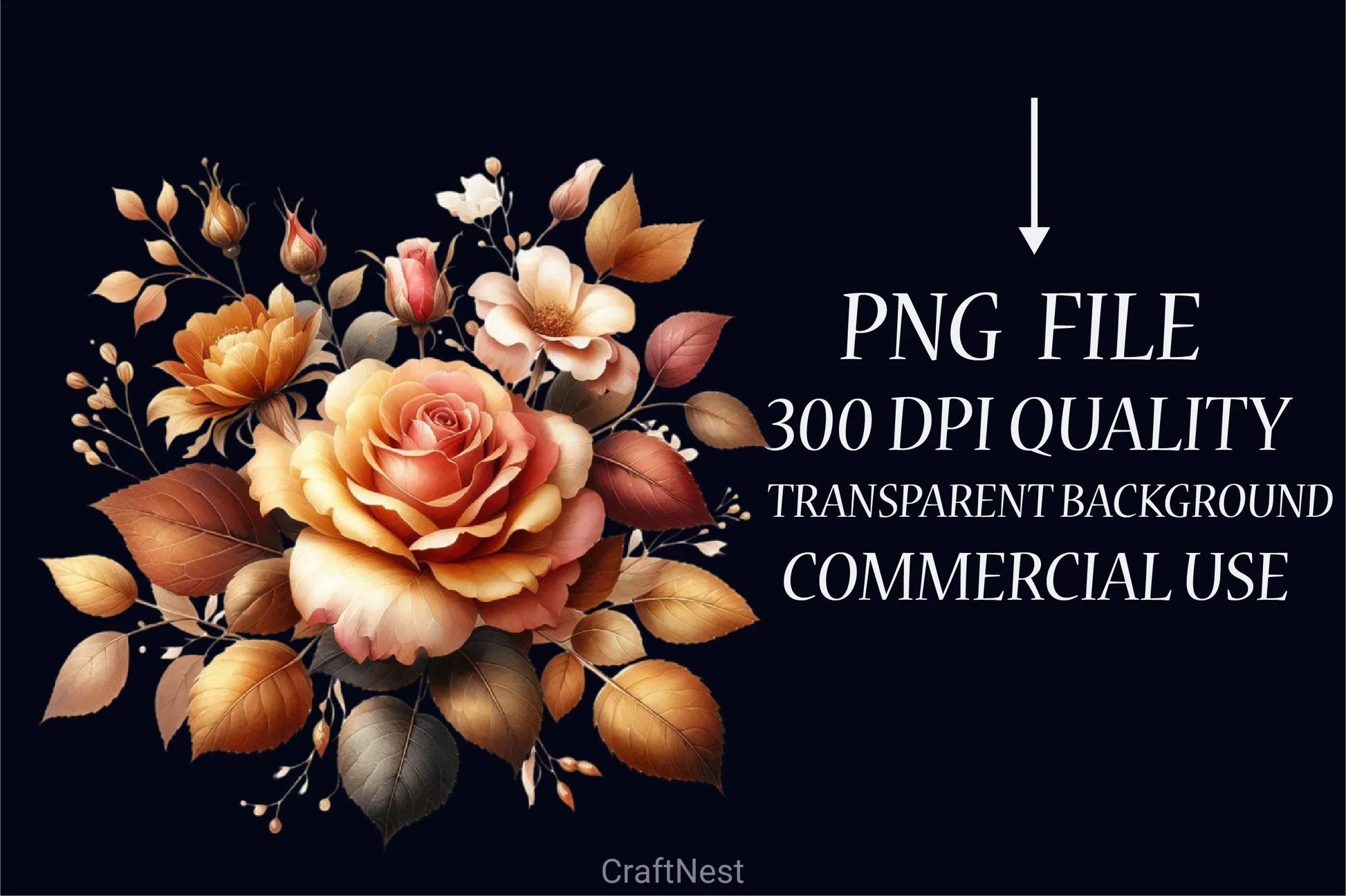 Golden Rose Clipart Bundle - CraftNest - Digital Crafting and Art