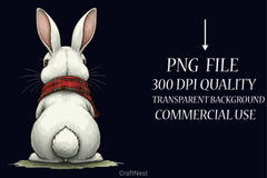 Bunny Back View Clipart Bundle 2 - CraftNest - Digital Crafting and Art