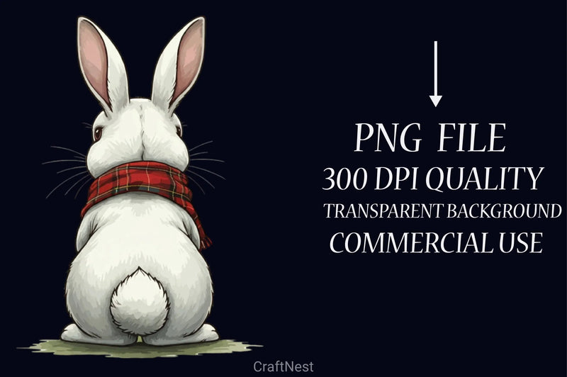 Bunny Back View Clipart Bundle 2 - CraftNest - Digital Crafting and Art