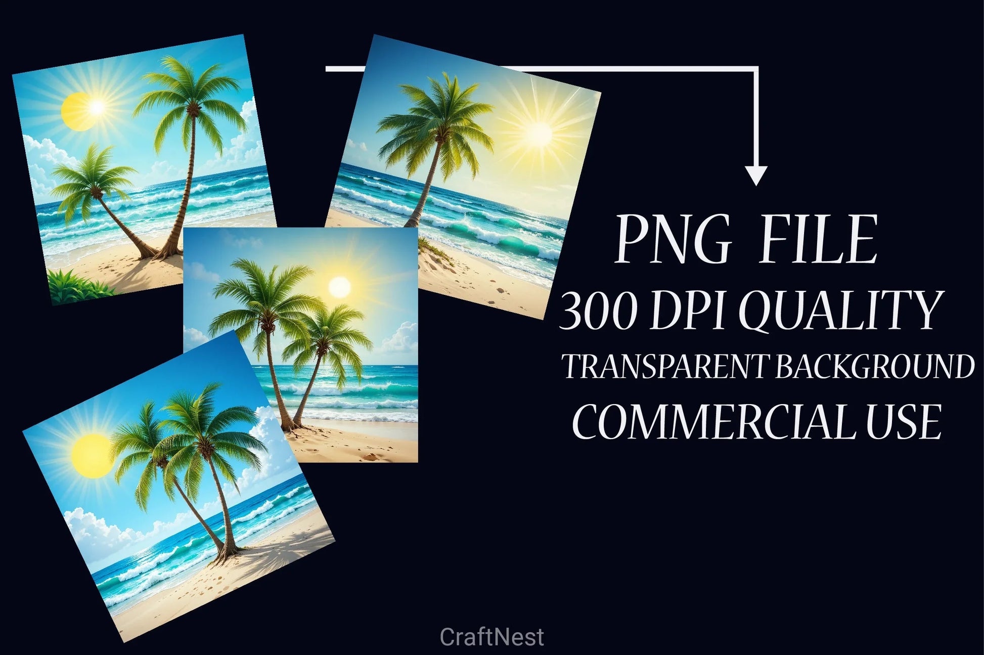 Summer Tropical Beach Clipart Bundle - CraftNest - Digital Crafting and Art