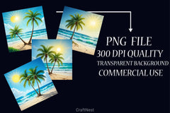 Summer Tropical Beach Clipart Bundle - CraftNest - Digital Crafting and Art