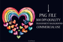 Valentine's Day Rainbow Clipart Bundle 2 - CraftNest - Digital Crafting and Art
