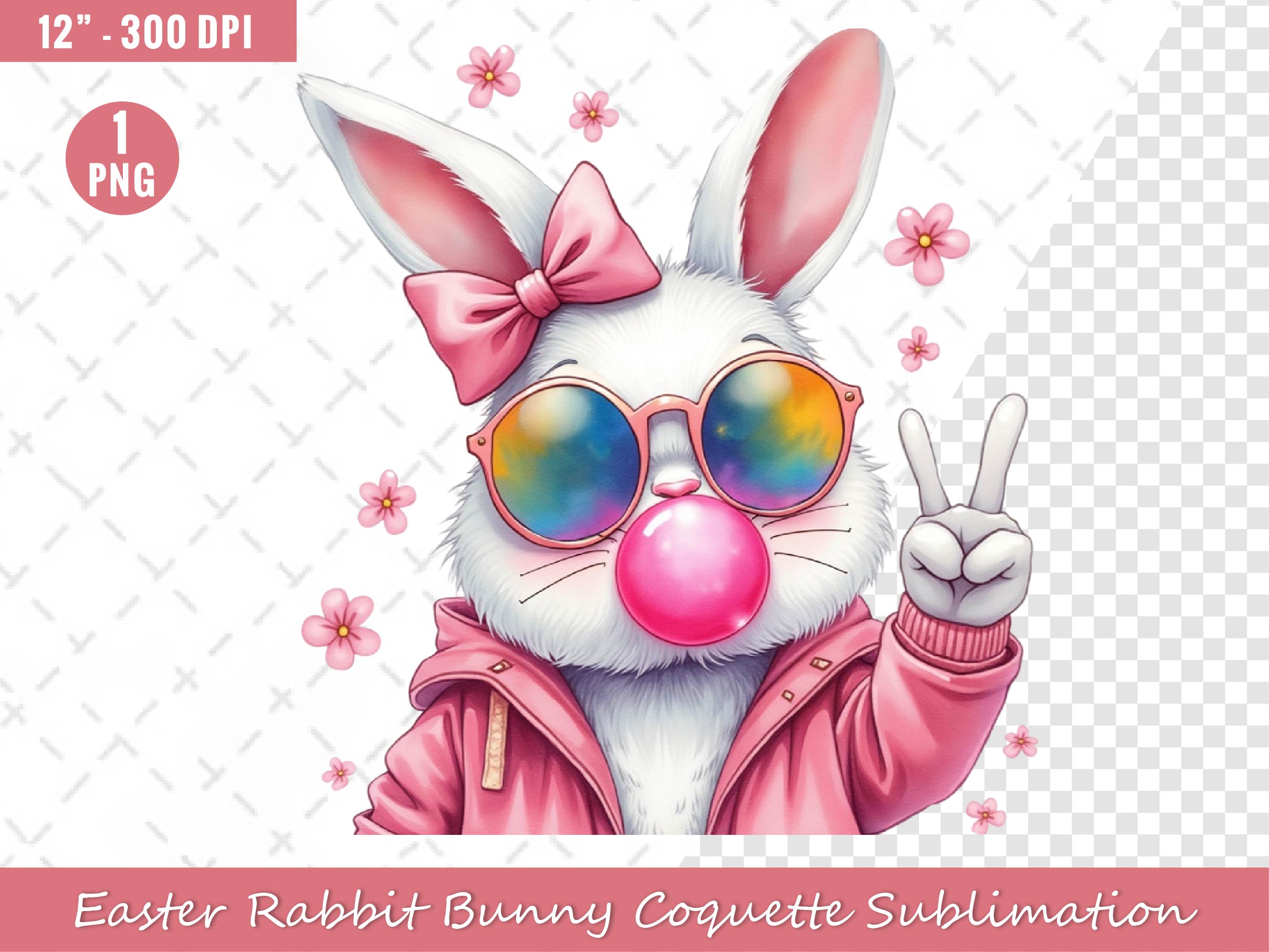 Easter Rabbit Bunny Coquette Clipart Bundle - CraftNest - Digital Crafting and Art