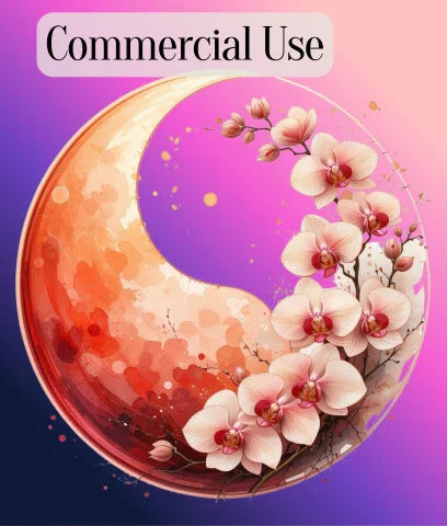 Japandi Yin Yang Blood Moon Clipart Bundle - CraftNest - Digital Crafting and Art