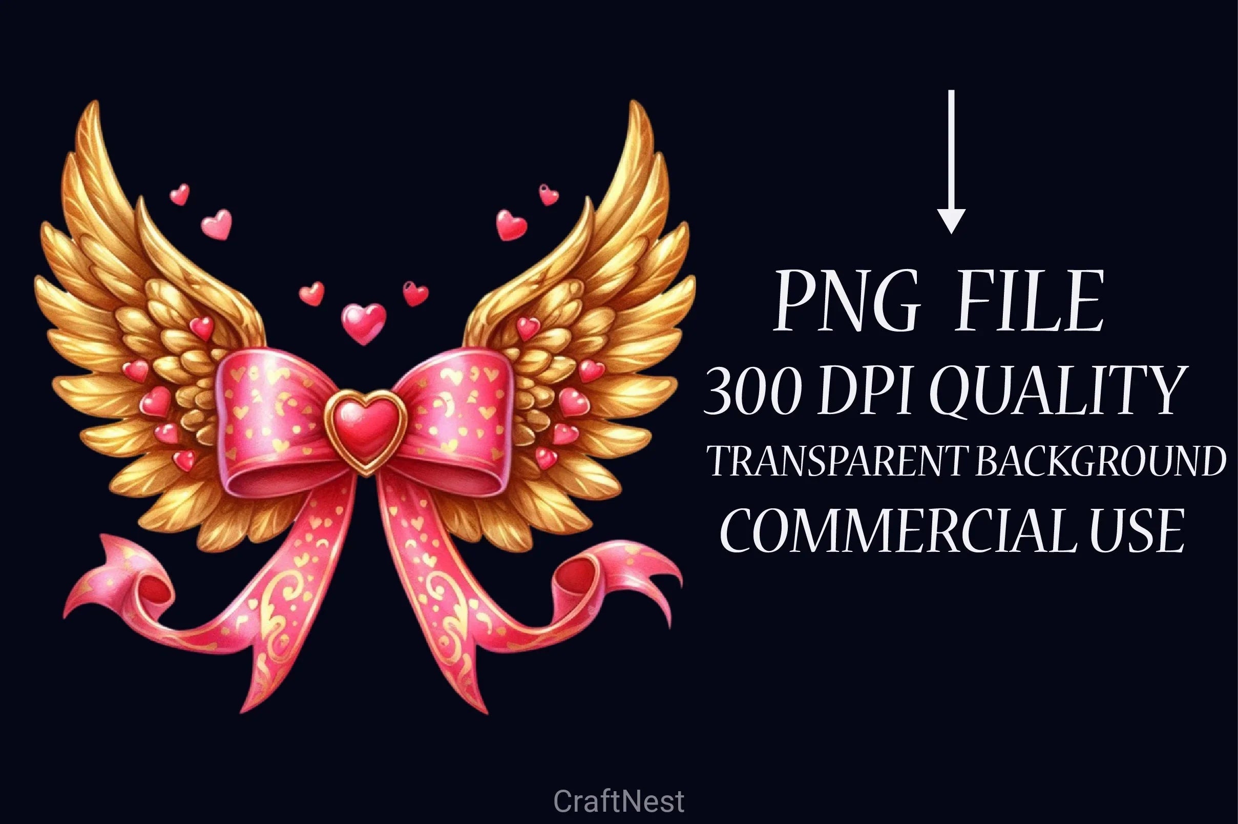 Valentine Angel Wings Clipart Bundle - CraftNest - Digital Crafting and Art