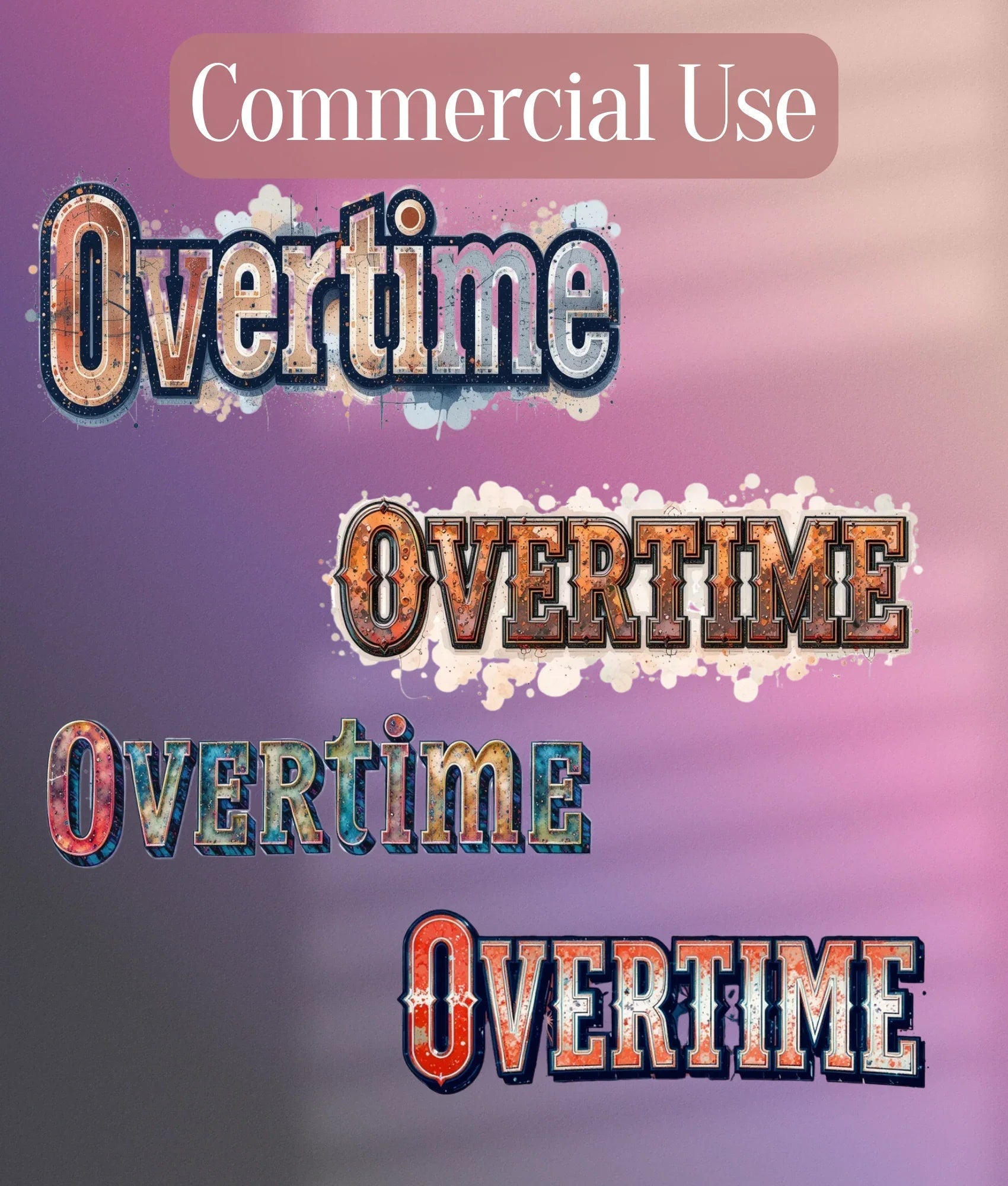 Vintage Varsity Football Text Clipart Bundle - CraftNest - Digital Crafting and Art