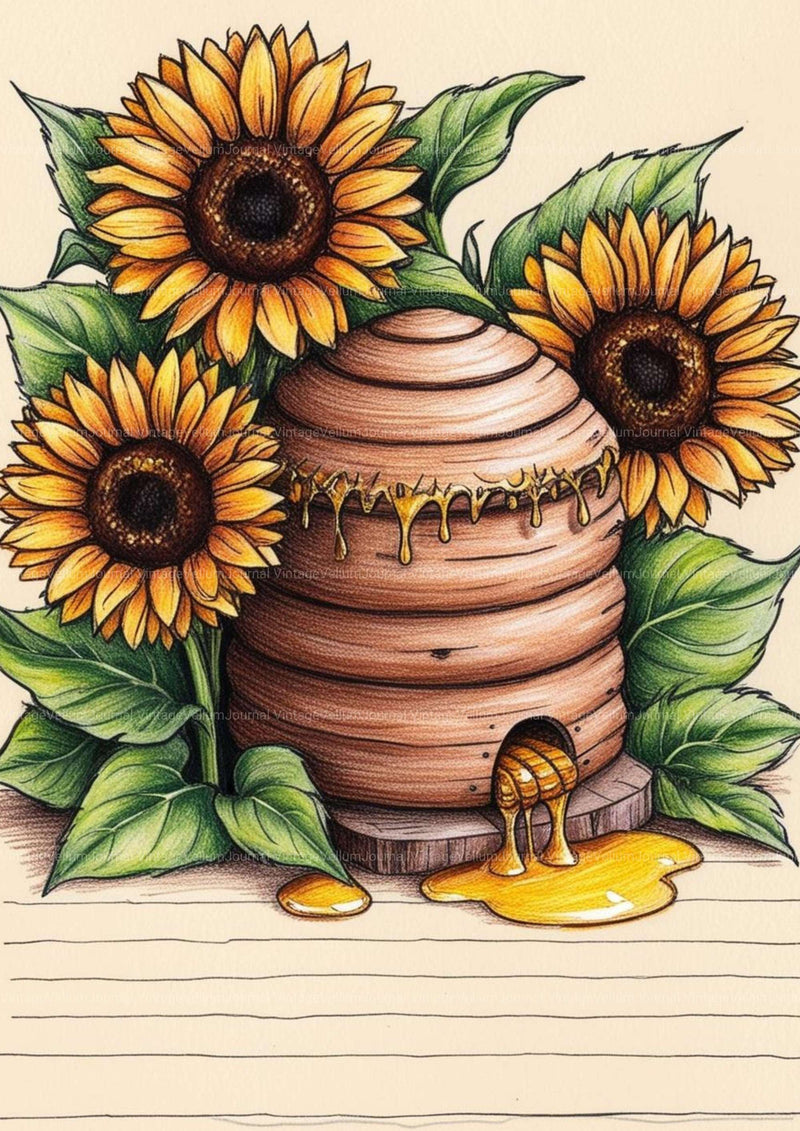 Honey Bees Junk Journal Pages - CraftNest - Digital Crafting and Art