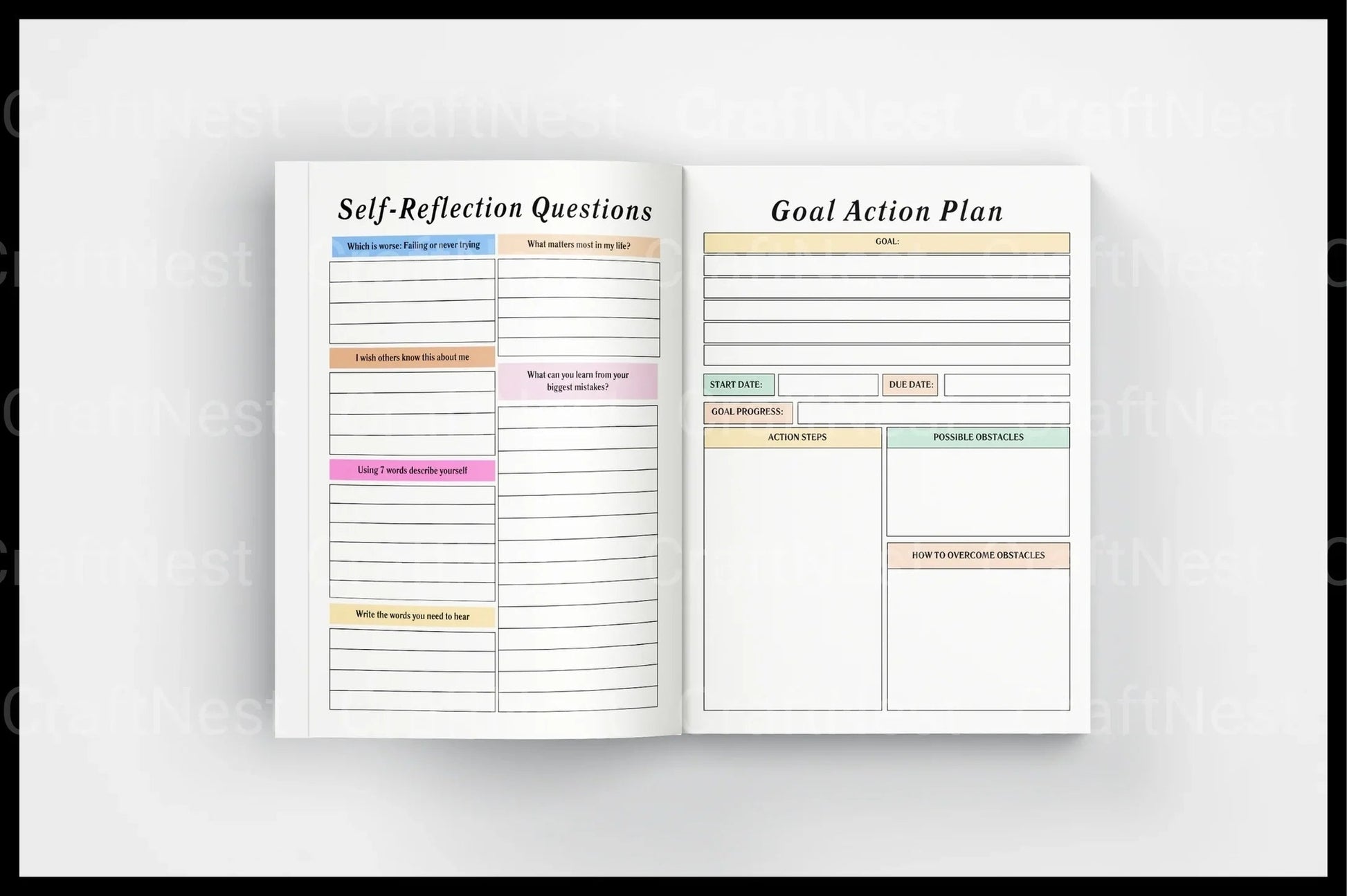 Self Care Wellness Workbook - CraftNest - Digital Crafting and Art