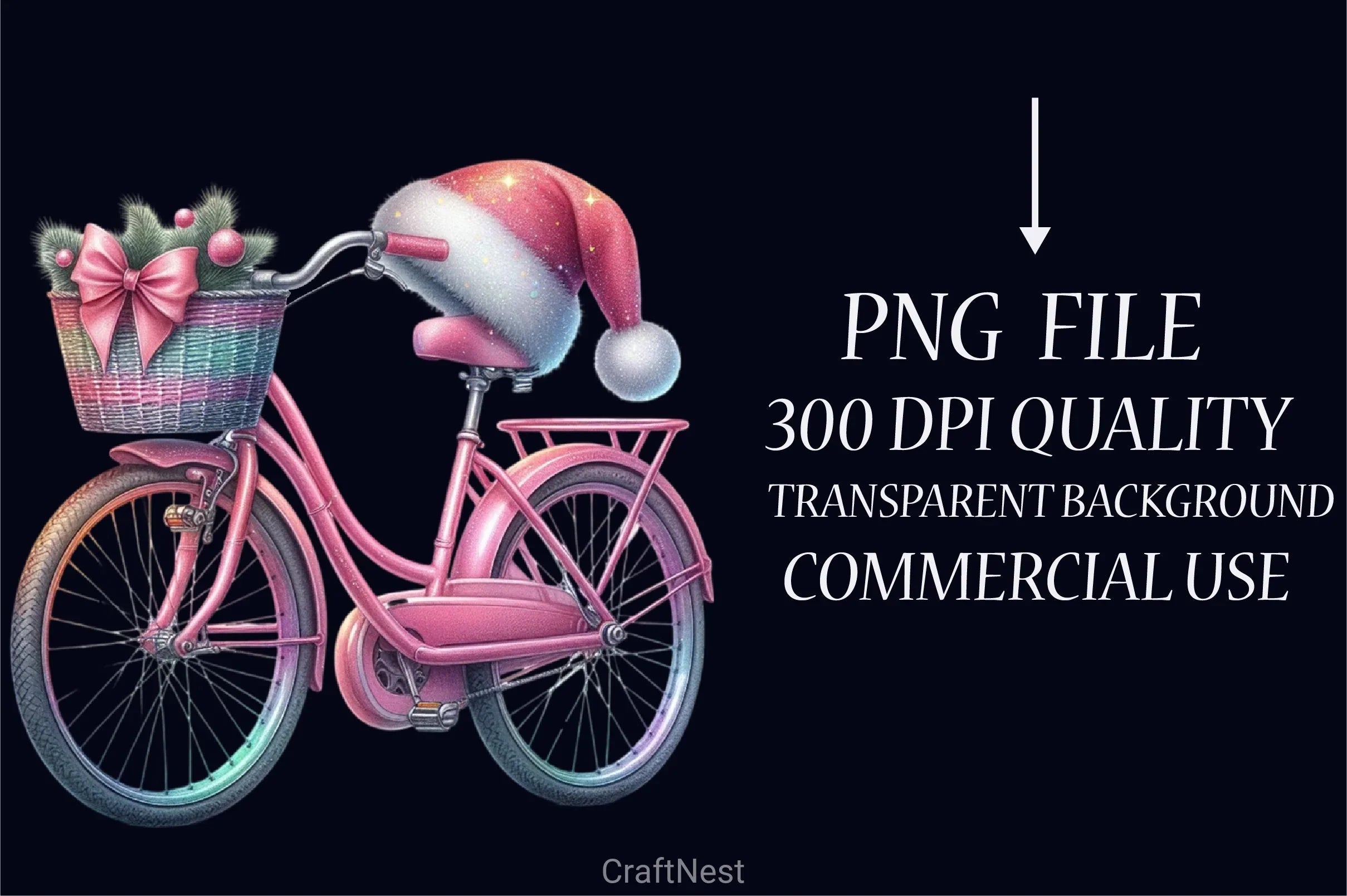 Christmas Bicycle Clipart Bundle - CraftNest - Digital Crafting and Art