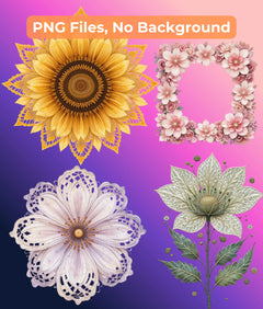 Lace Wildflower Clipart Bundle - CraftNest - Digital Crafting and Art