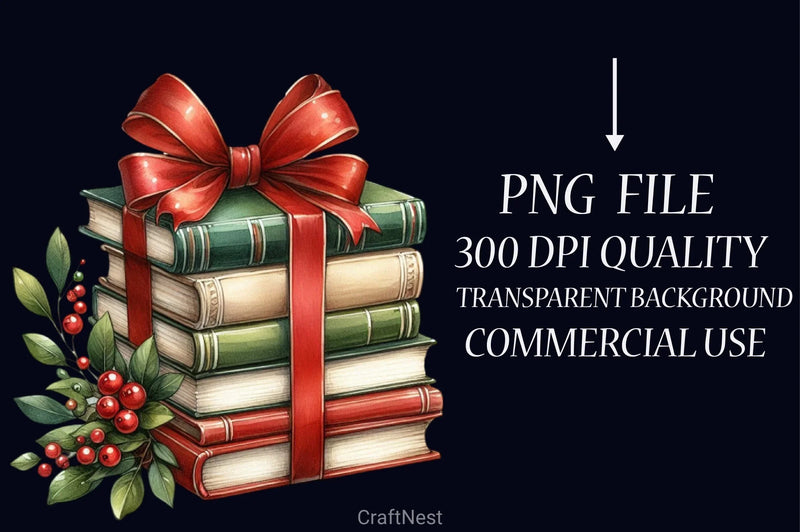 Christmas Book Set Clipart Bundle - CraftNest - Digital Crafting and Art