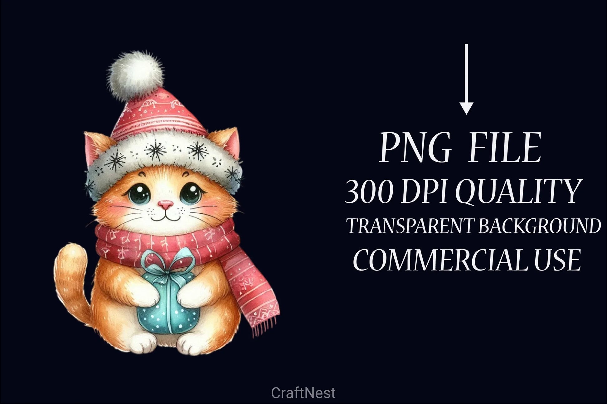 Christmas Cat Clipart Bundle 6 - CraftNest - Digital Crafting and Art