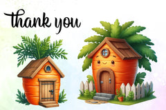 Easter Carrot House Clipart Bundle 2 - CraftNest - Digital Crafting and Art